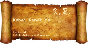 Kabai Renáta névjegykártya